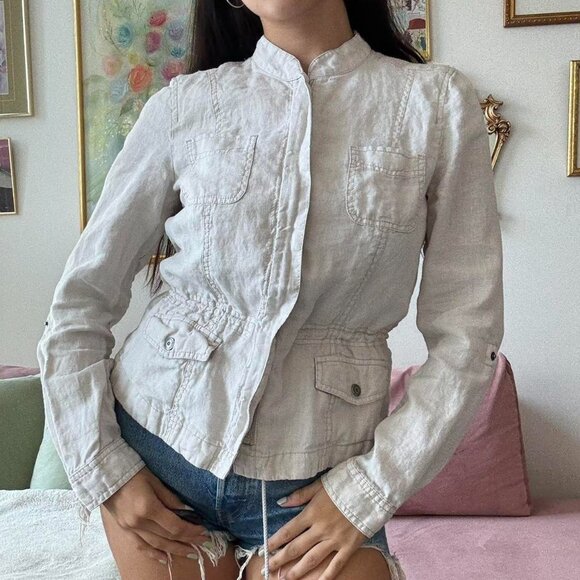 Linen Moto Jacket - Picture 6 of 10